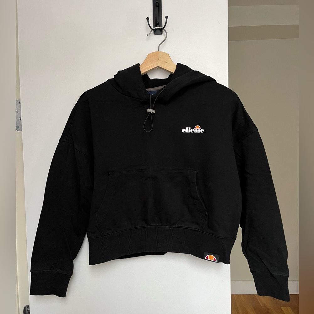 Women’s ELLESSE Black Cropped Hoodie Size S